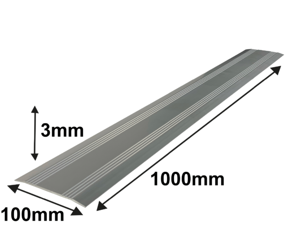 0,3 x 10 x 100 cm Drempelvervanger, aluminium