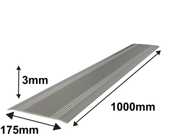 0,3 x 17,5 x 100 cm Drempelvervanger, aluminium 0,3 x 17,5 x 100 cm Drempelvervanger, aluminium