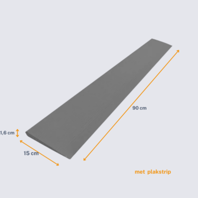 1,6 cm Gummy ramp - 900 mm breed met plakstrip