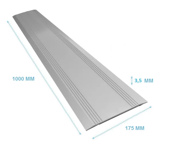 0,3 x 17,5 x 100 cm Drempelvervanger, aluminium 0,3 x 17,5 x 100 cm Drempelvervanger, aluminium