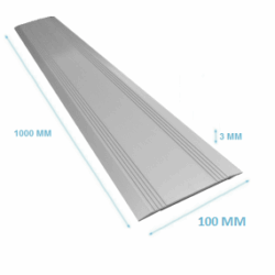 0,3 x 10 x 100 cm Drempelvervanger, aluminium