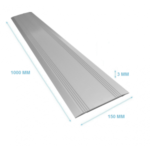 0,3 x 15 x 100 cm Drempelvervanger, aluminium