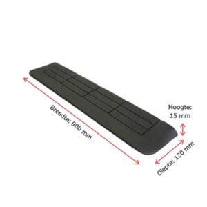 1,5x12x90 cm Drempelhulp rubber, 3 zijdig oprijdbaar - Afbeelding 3