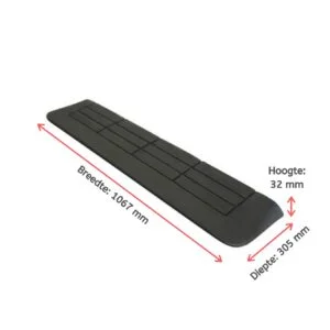 3,2x30,5x106,7 cm Drempelhulp rubber, 3 zijdig oprijdbaar - Afbeelding 3