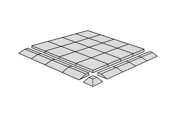 0 t/m 1,6 cm - Kit 3 - Hoek douchedrempel