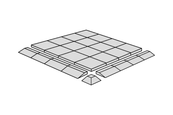 0 t/m 1,6 cm - Kit 3 - Hoek douchedrempel
