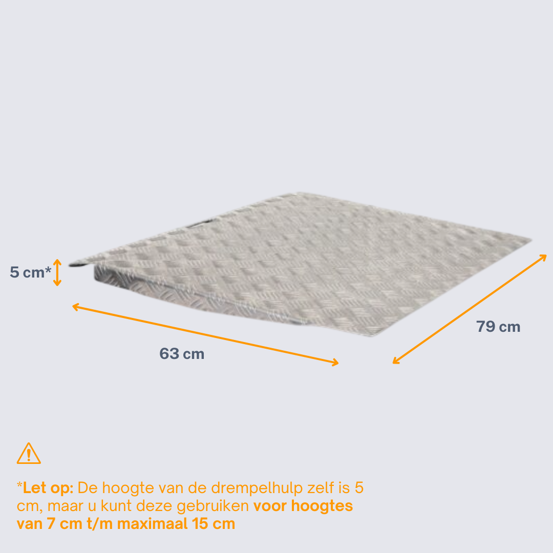 7 t/m 15 cm hoog en 79 cm breed Drempelhulp - tot 250 kg - aluminium - Afbeelding 4